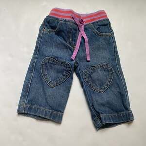 Mini Boden Denim heart patch pants